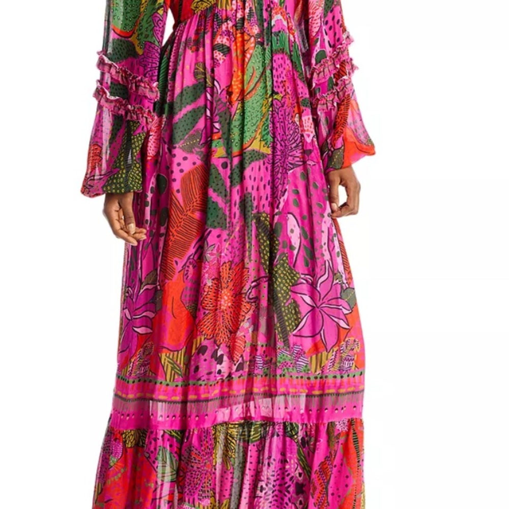 Farm Rio Cool Leopards Maxi Dress size xs - Picture 5 of 8